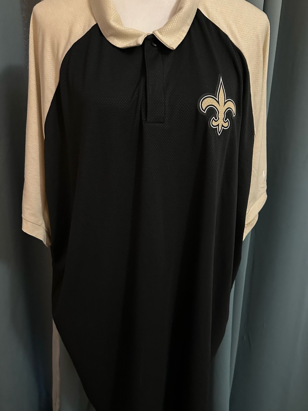Nike Dri-FIT New Orleans Saints NFL Team Apparel Polo Shirt Black Beige 3XL